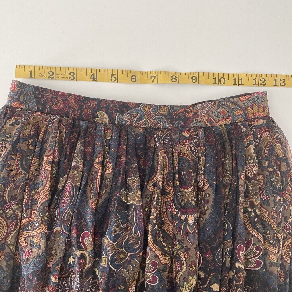 Ellen Tracy Linda Allard design Silk Lined Paisley Skirt 2 Dark Academia Fairy - Picture 10 of 11
